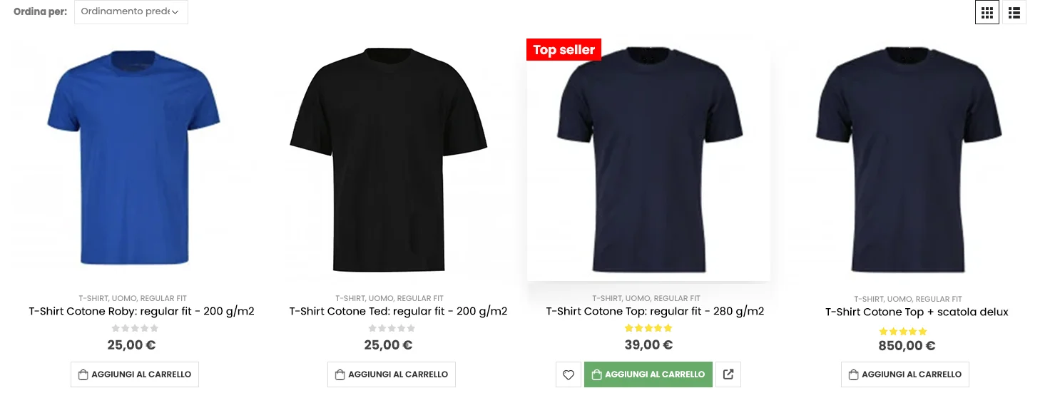 store prezzo magliette